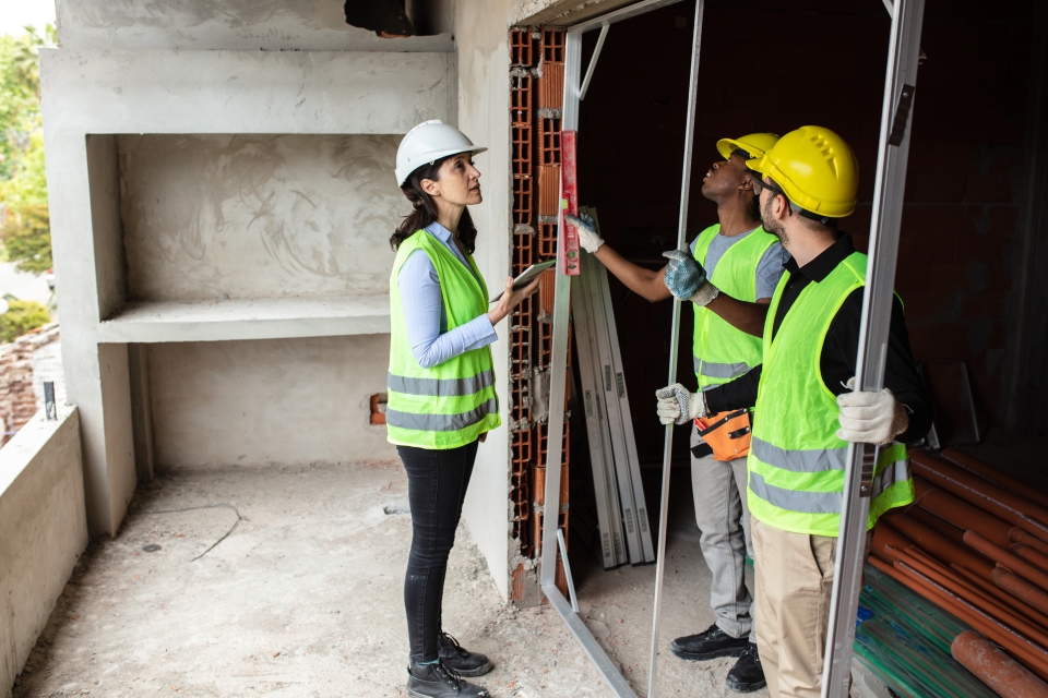 Installation d’un châssis de porte